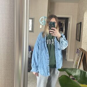 Eddie Bauer Denim Cotton Button Down Shirt